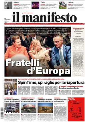 Prima pagina Il Manifesto di oggi - Quotidiano nazionale
