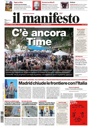 Prima pagina Il Manifesto di oggi - Quotidiano nazionale