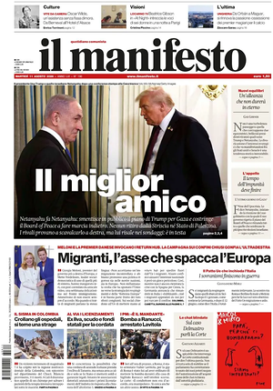 Prima pagina Il Manifesto di oggi - Quotidiano nazionale