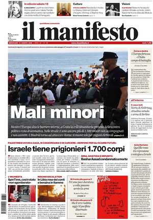 Prima pagina Il Manifesto di oggi - Quotidiano nazionale