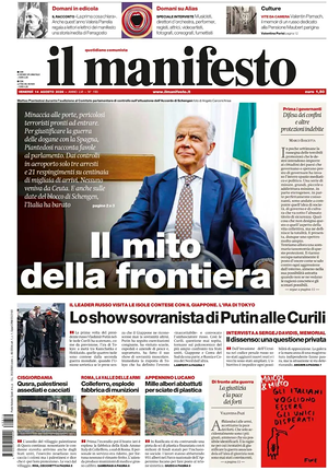 Prima pagina Il Manifesto di oggi - Quotidiano nazionale