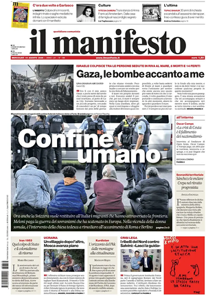 Prima pagina Il Manifesto di oggi - Quotidiano nazionale