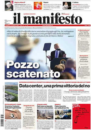 Prima pagina Il Manifesto di oggi - Quotidiano nazionale