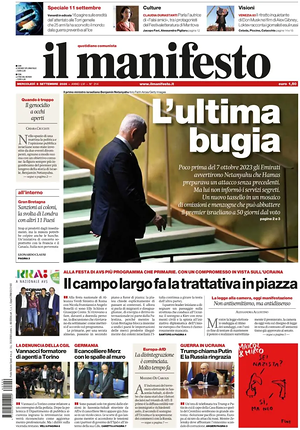 Prima pagina Il Manifesto di oggi - Quotidiano nazionale