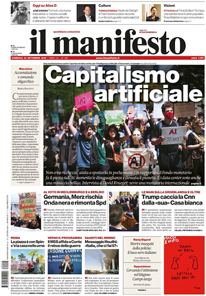 Prima pagina Il Manifesto di oggi - Quotidiano nazionale