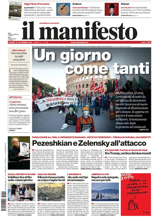 Prima pagina Il Manifesto di oggi - Quotidiano nazionale