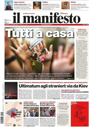 Prima pagina Il Manifesto di oggi - Quotidiano nazionale