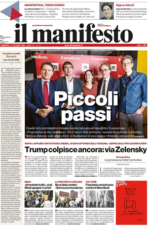 Prima pagina Il Manifesto di oggi - Quotidiano nazionale
