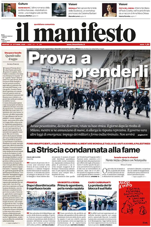 Prima pagina Il Manifesto di oggi - Quotidiano nazionale