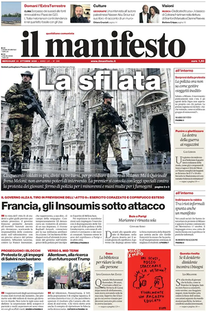 Il Manifesto prima pagina