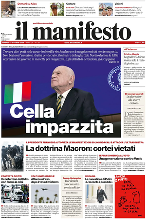 Prima pagina Il Manifesto di oggi - Quotidiano nazionale