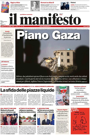 Prima pagina Il Manifesto di oggi - Quotidiano nazionale
