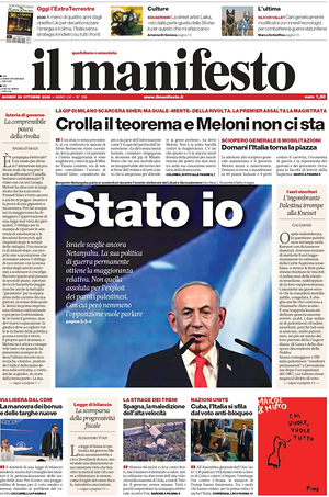 Prima pagina Il Manifesto di oggi - Quotidiano nazionale