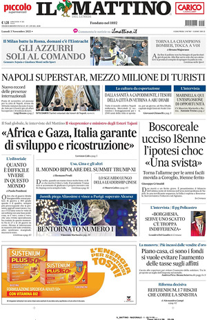 Il Mattino prima pagina