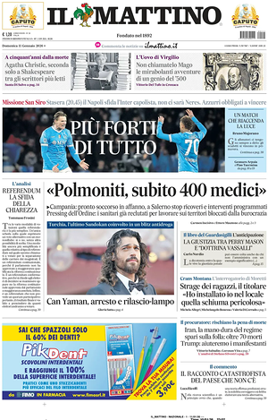 Il Mattino prima pagina