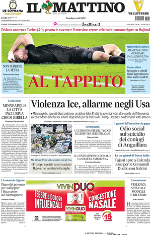 Prima pagina Il Mattino di oggi - Quotidiano nazionale