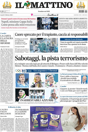 Prima pagina Il Mattino di oggi - Quotidiano nazionale