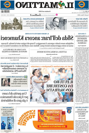 Prima pagina Il Mattino di oggi - Quotidiano nazionale