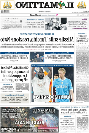 Prima pagina Il Mattino di oggi - Quotidiano nazionale
