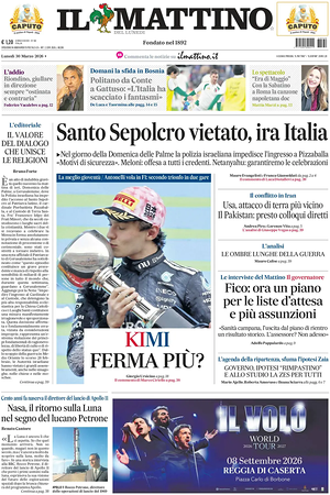 Prima pagina Il Mattino di oggi - Quotidiano nazionale