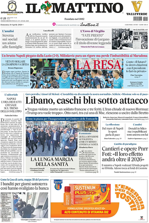 Il Mattino prima pagina