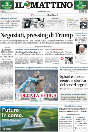 Prima pagina Il Mattino di oggi - Quotidiano nazionale