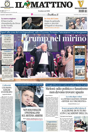 Prima pagina Il Mattino di oggi - Quotidiano nazionale