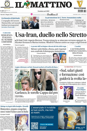 Prima pagina Il Mattino di oggi - Quotidiano nazionale