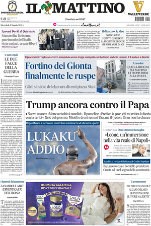 Prima pagina Il Mattino di oggi - Quotidiano nazionale