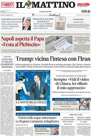Prima pagina Il Mattino di oggi - Quotidiano nazionale