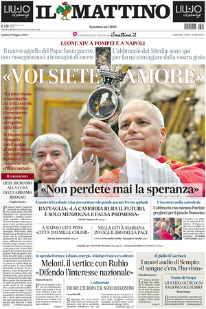 Prima pagina Il Mattino di oggi - Quotidiano nazionale