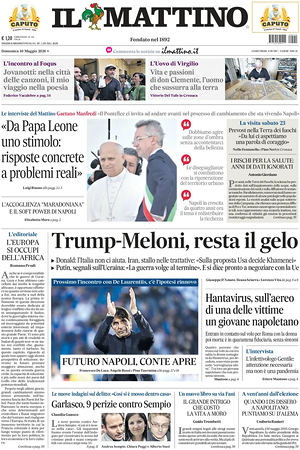 Prima pagina Il Mattino di oggi - Quotidiano nazionale