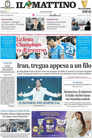 Prima pagina Il Mattino di oggi - Quotidiano nazionale
