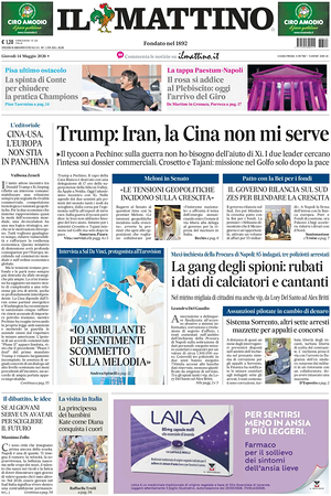 Prima pagina Il Mattino di oggi - Quotidiano nazionale