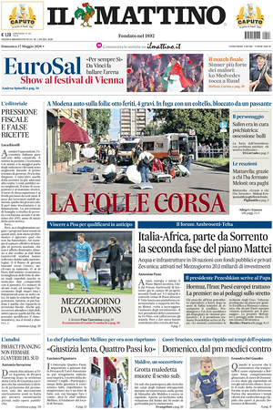 Prima pagina Il Mattino di oggi - Quotidiano nazionale