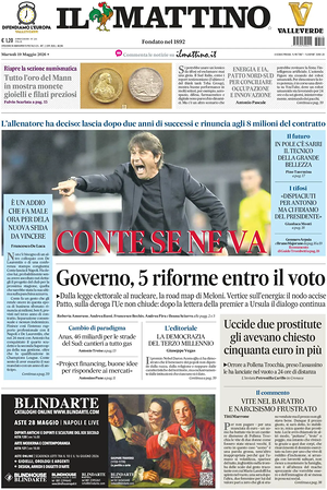 Prima pagina Il Mattino di oggi - Quotidiano nazionale