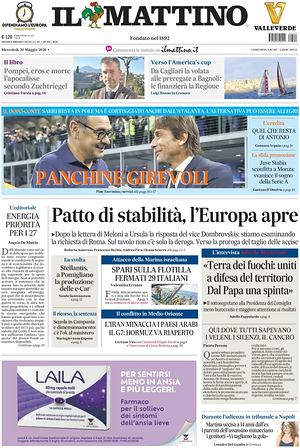 Prima pagina Il Mattino di oggi - Quotidiano nazionale