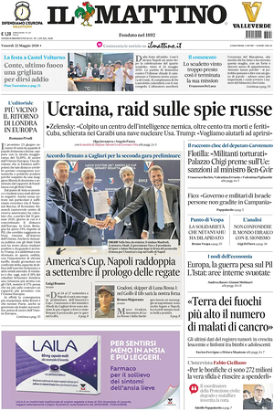 Prima pagina Il Mattino di oggi - Quotidiano nazionale