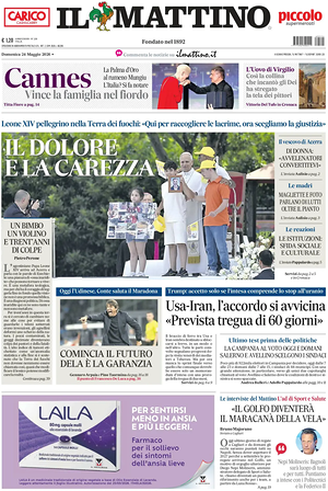 Prima pagina Il Mattino di oggi - Quotidiano nazionale