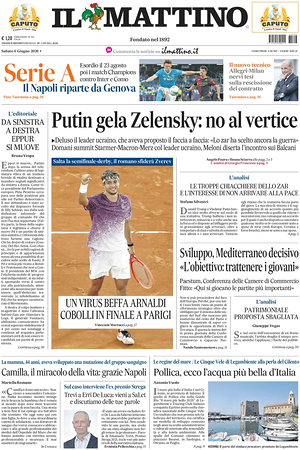 Prima pagina Il Mattino di oggi - Quotidiano nazionale