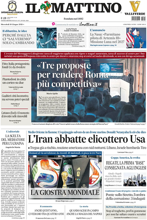 Prima pagina Il Mattino di oggi - Quotidiano nazionale