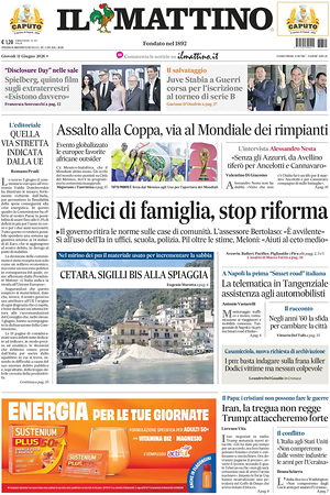 Prima pagina Il Mattino di oggi - Quotidiano nazionale