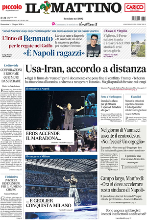 Prima pagina Il Mattino di oggi - Quotidiano nazionale