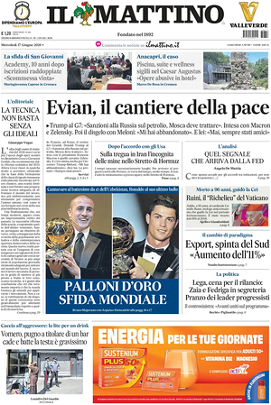 Prima pagina Il Mattino di oggi - Quotidiano nazionale