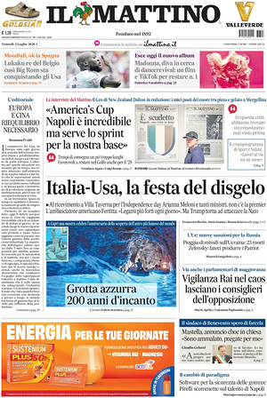 Prima pagina Il Mattino di oggi - Quotidiano nazionale