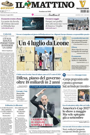 Prima pagina Il Mattino di oggi - Quotidiano nazionale