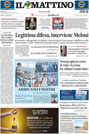 Il Mattino prima pagina