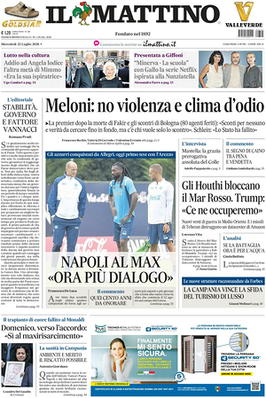 Il Mattino prima pagina
