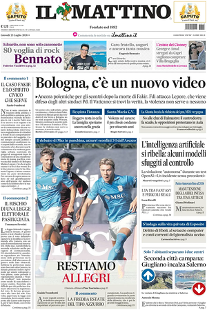 Prima pagina Il Mattino di oggi - Quotidiano nazionale