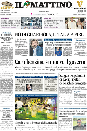 Prima pagina Il Mattino di oggi - Quotidiano nazionale
